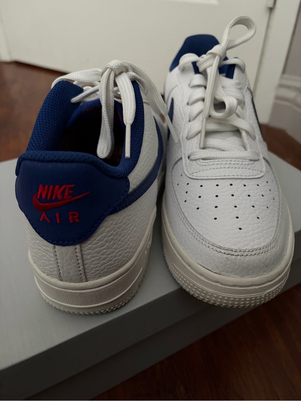 Nike White and Blue Air Sneakers